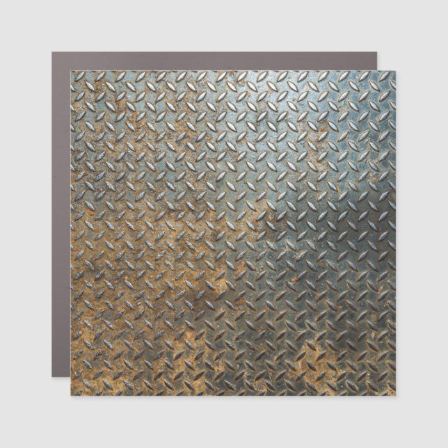 Metallic surface, reflective texture background. car magnet (Front)