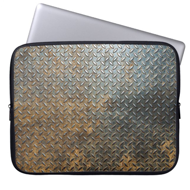 Metallic surface, reflective texture background. laptop sleeve (Front)