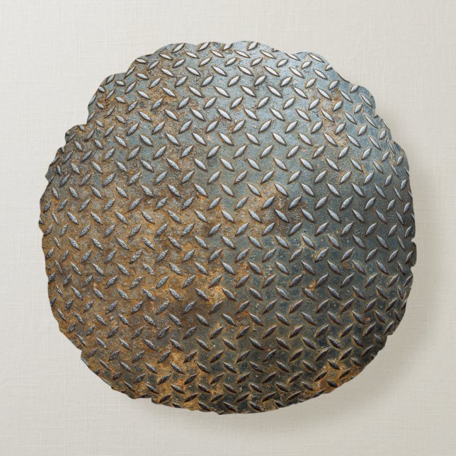 Metallic surface, reflective texture background. round pillow (Front)