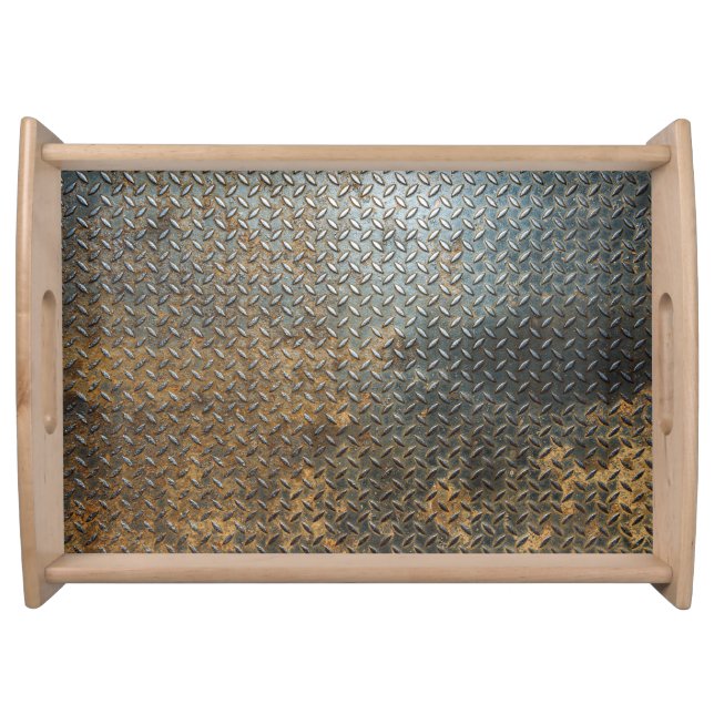 Metallic surface, reflective texture background. serving tray (Front)