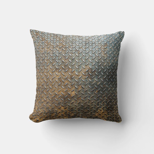 Metallic surface, reflective texture background. throw pillow (Front)