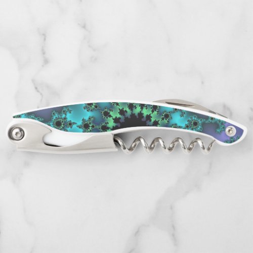 Metallic Teal Eye Waiters Corkscrew