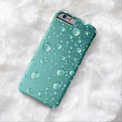 Metallic Teal_Green Abstract Rain Drops Barely There iPhone 6 Case