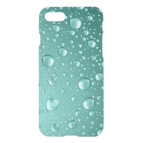 Metallic Teal_Green Abstract Rain Drops iPhone SE87 Case