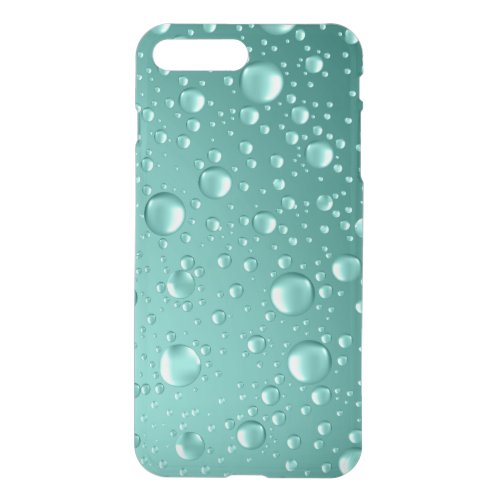 Metallic Teal_Green Abstract Rain Drops iPhone 8 Plus7 Plus Case