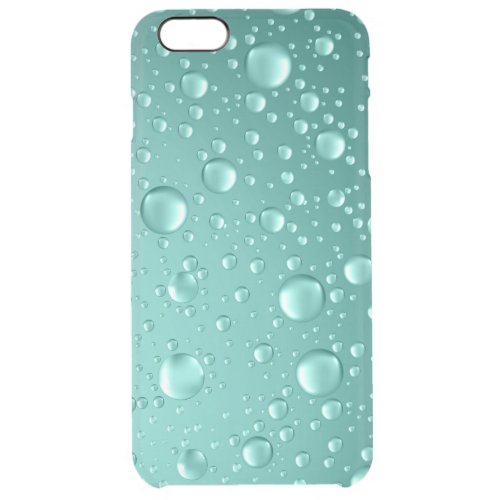 Metallic Teal_Green Abstract Rain Drops Clear iPhone 6 Plus Case