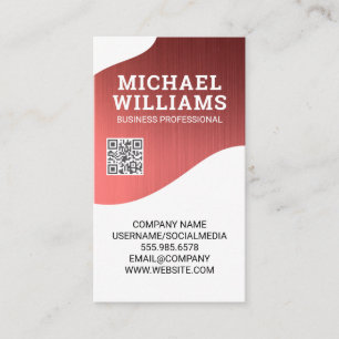 Metallic Texture Background QR Code Business Card