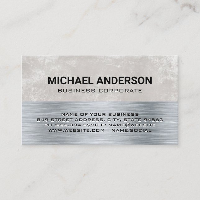Metallic Texture | Grungy Background Business Card (Front)