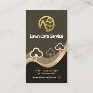 Metallic Texture Mountainside Landscape Business Card