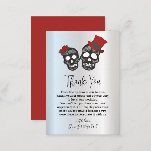 metallic thank you halloween spooky  wedding note card