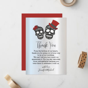 metallic thank you halloween spooky wedding note card