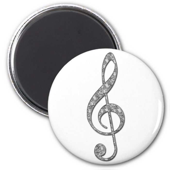 Metallic Treble Clef Refrigerator Magnets