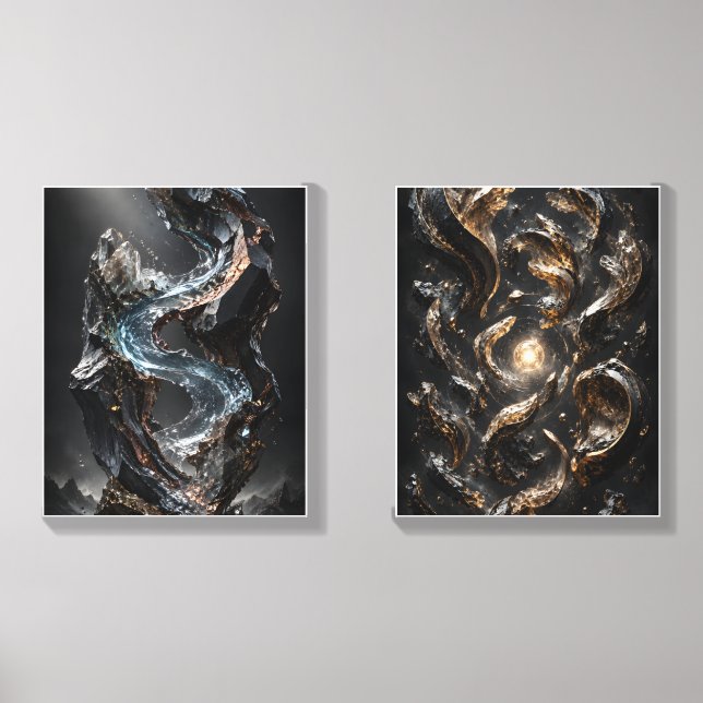 Metallic Tropical Flora Canvas Photo Tile (Front Set)