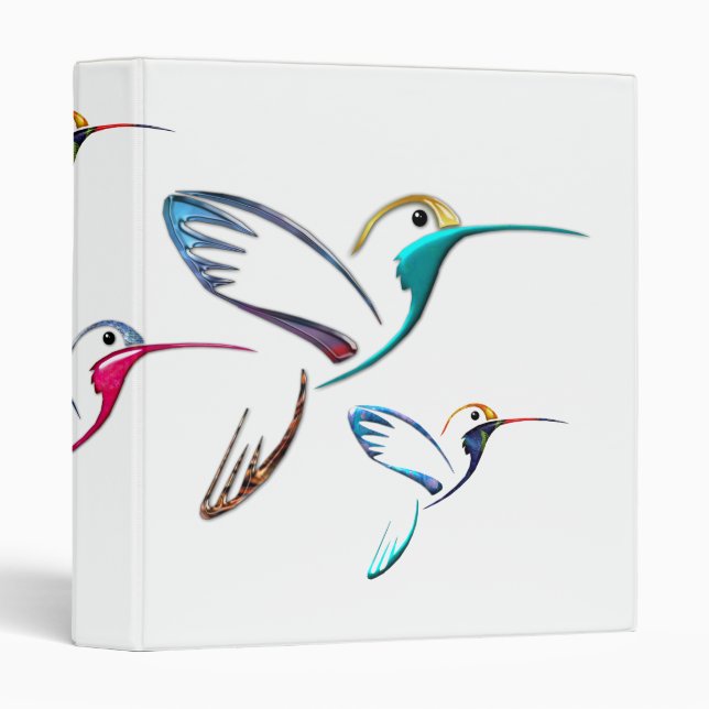 Metallic Tropical Hummingbird Binder (Front/Spine)