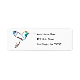 Metallic Tropical Hummingbird Label
