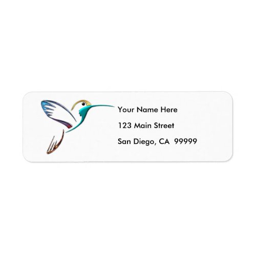 Metallic Tropical Hummingbird Label