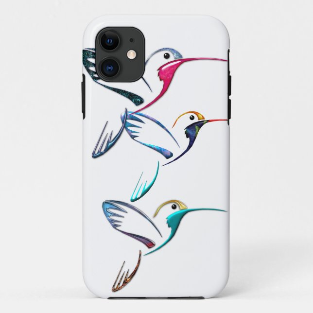 Metallic Tropical Hummingbirds Case-Mate iPhone Case (Back)