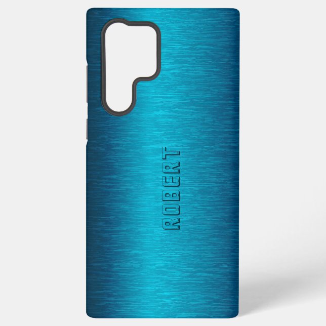 Metallic Turquoise Brushed Aluminum Look Samsung Galaxy Case (Back)