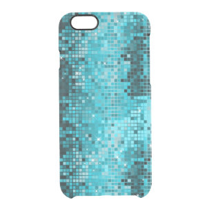 Metallic Turquoise Sequence Look Disco Mirrors Clear iPhone 6/6S Case