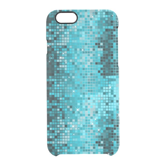 Metallic Turquoise Sequence Look Disco Mirrors Uncommon iPhone Case (Back)