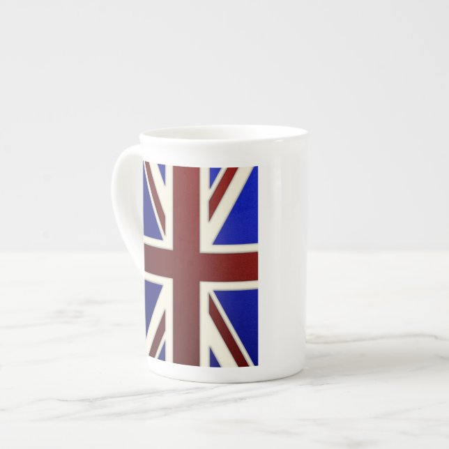 Metallic Union Jack Flag Bone China Mug (Front Left)