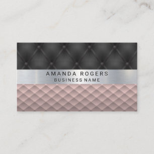 Metallic Upholstered Cushion Pink Tiling Business Card
