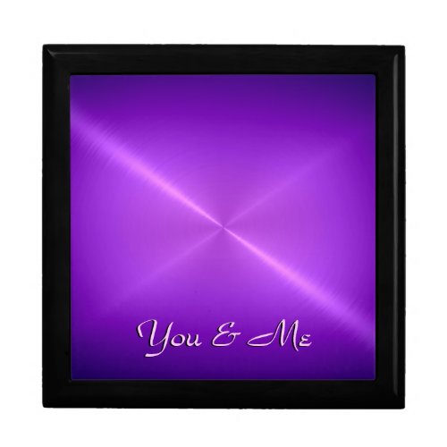 Metallic Violet Stainless Steel Metal Gift Box