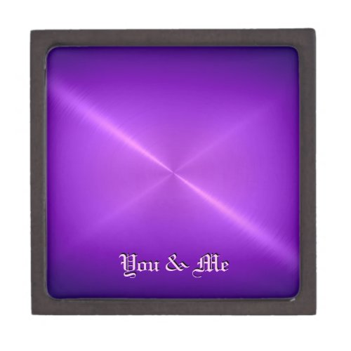 Metallic Violet Stainless Steel Metal Keepsake Box