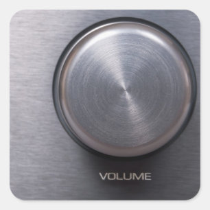 Metallic Volume Knob Square Sticker