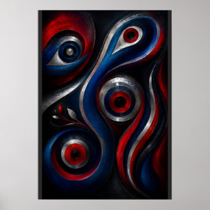 Metallic Vortex   Modern Abstract Poster