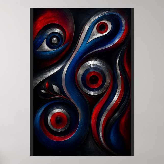 Metallic Vortex | Modern Abstract Poster (Front)