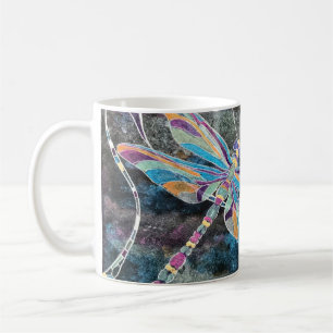 Metallic Watercolor Art Dragonfly Coffee Tea Cup