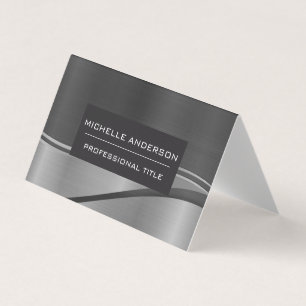 Metallic Wave Background Business Card