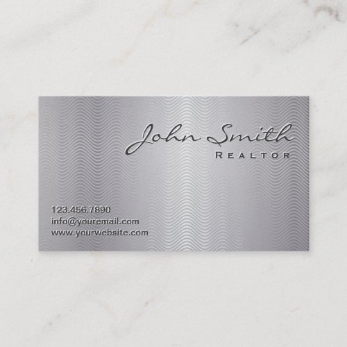 Metallic Wave Patterns Realtor Business Card