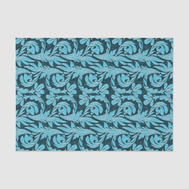 Metallic Waves-Dark Teal-TISSUE WRAP PAPER (Front)