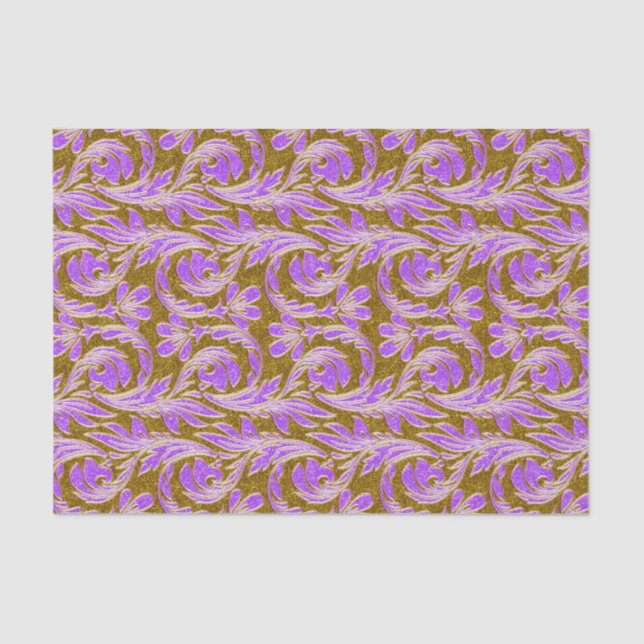 Metallic Waves-Lt Purple-Gold-TISSUE WRAP PAPER (Front)