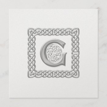 Metallic Wedding Invitation Celtic Monogram G by Truly_Uniquely at Zazzle