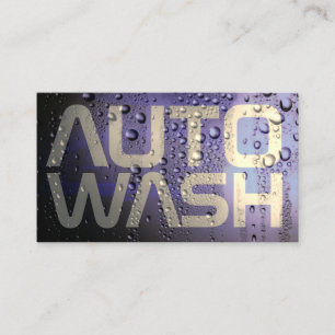 Metallic wet car surface business card