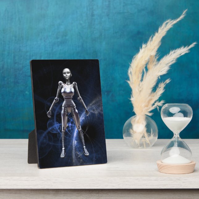 Metallic Woman Robot Plaque (Side)