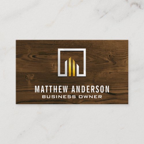 Metallic  Wood  Carpentry  Business Card