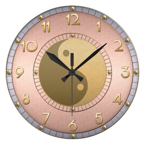 Teal Gold Feng Shui Home Wall Decor Yin Yang Clock