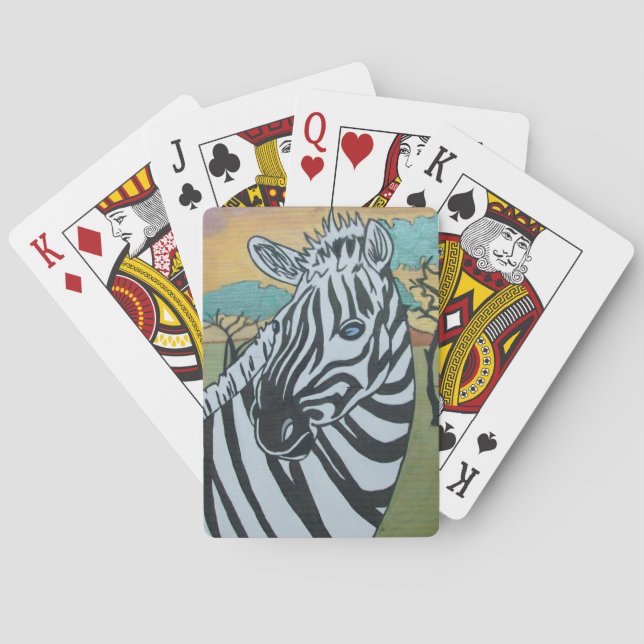 Metallic Zebra Playing Cards (Back)