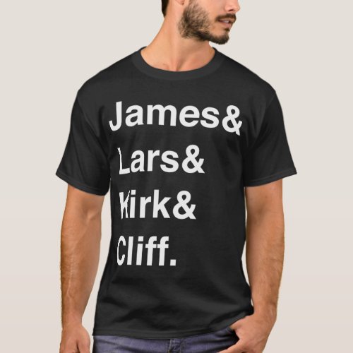 Metallica _ Helvetica _ James Lars Kirk Cliff E T_Shirt