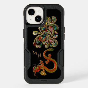 Metallized Ornate Chinese Dragon Art Monogram OtterBox iPhone 14 Case