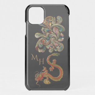 Metallized Ornate Chinese Dragon Art Monogram iPhone 11 Case