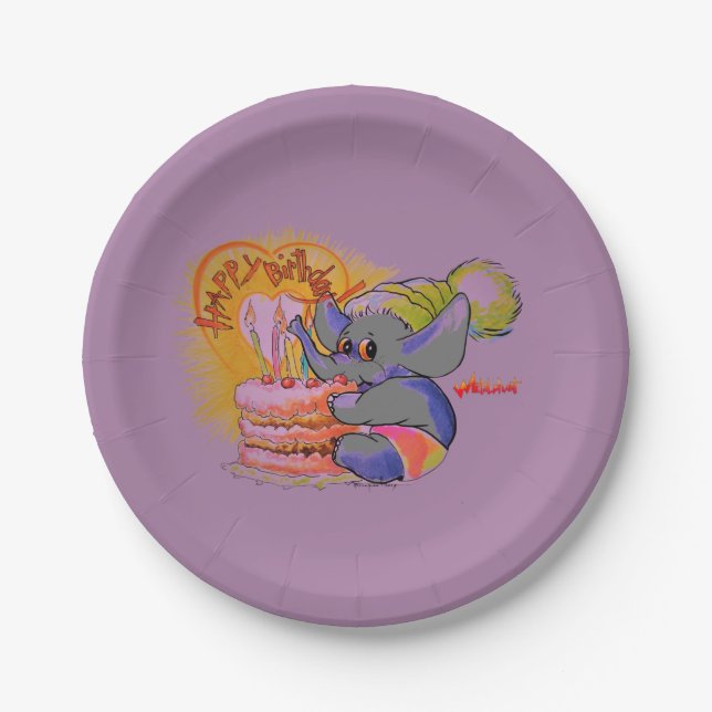Metalphant Birthday Paper Plate (G) (Front)