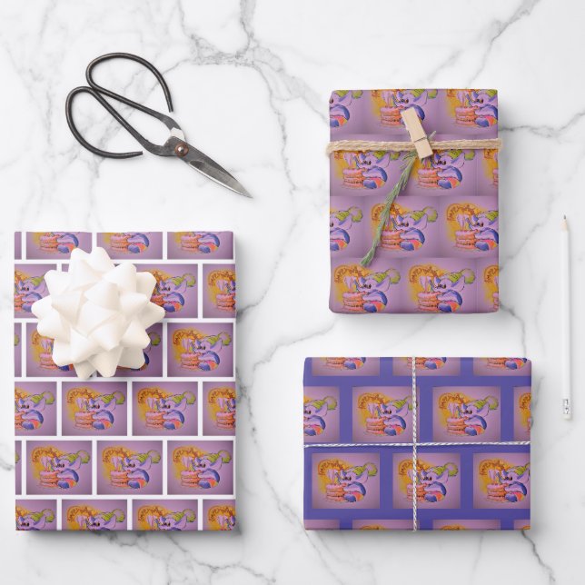 Metalphant Birthday Wrapping Paper Sheet Set of 3 (Front)