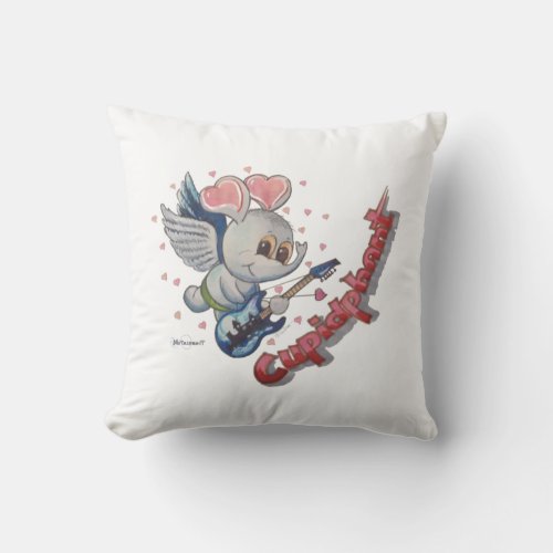 Metalphant Cupidphant Throw Pillow