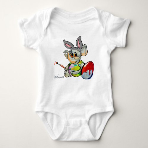 Metalphant Easter Bunny  Baby Bodysuit