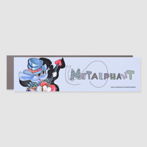 Metalphant Heart Guitar Car Magnet 
